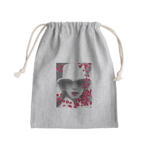 薔薇 front Mini Drawstring Bag