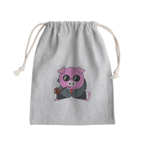 ツキブタヤクザ Mini Drawstring Bag