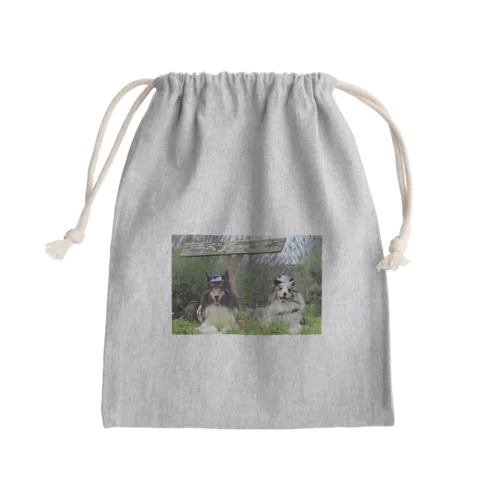 ラベンダー畑のシェルティ Mini Drawstring Bag