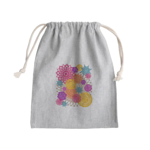 レースのお花畑 トロピカルカラー Mini Drawstring Bag