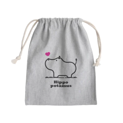 ヒッポー（カバ） Mini Drawstring Bag