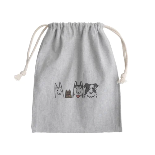 ともだちん家のわんこ達 Mini Drawstring Bag