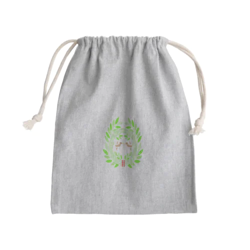 東欧風竹に雀(背景なし) Mini Drawstring Bag