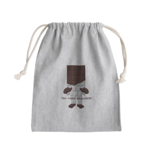 板チョコ男 Mini Drawstring Bag