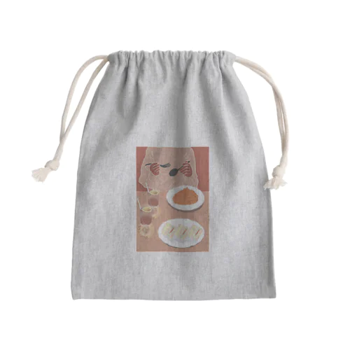 喫茶 Mini Drawstring Bag