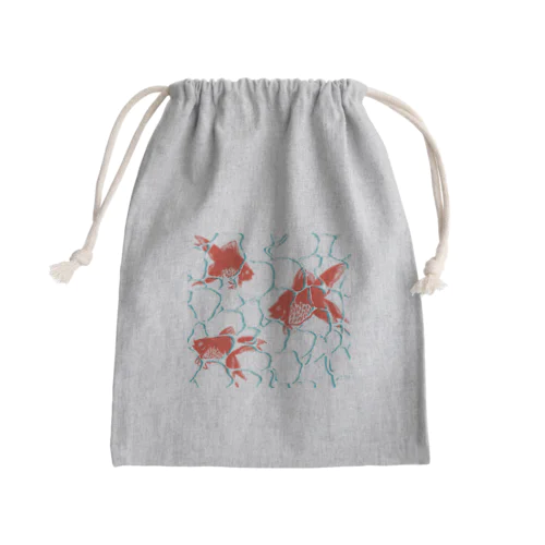 揺らぐ金魚の波紋 Mini Drawstring Bag