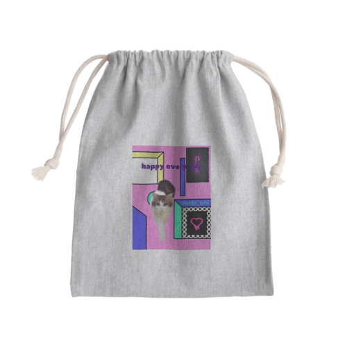 happy Mini Drawstring Bag