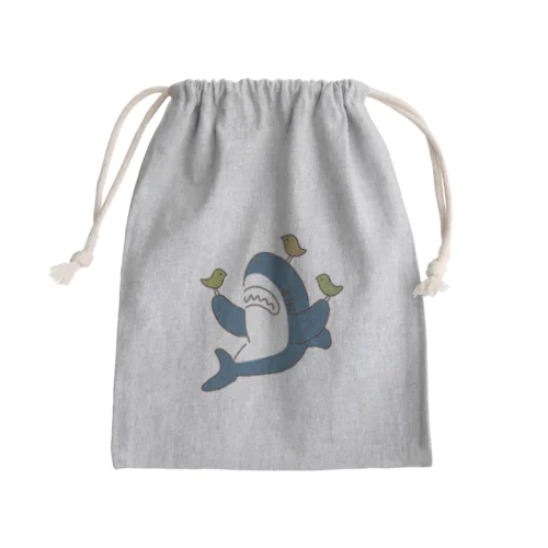 ことりとサメ Mini Drawstring Bag