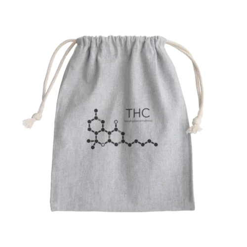 THC〈大麻〉化学構造式 Mini Drawstring Bag