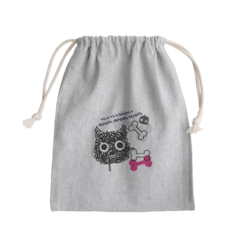 CT107 もじゃもじゃ★ぱっふん*wanwanwanA Mini Drawstring Bag