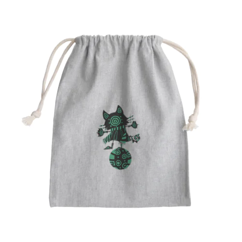 青信号(猫) Mini Drawstring Bag