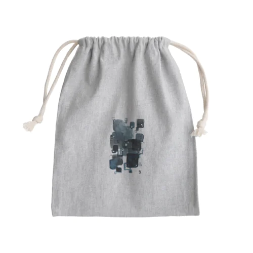 水彩 凍結 Mini Drawstring Bag