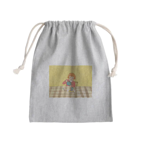 お茶の時間 Mini Drawstring Bag