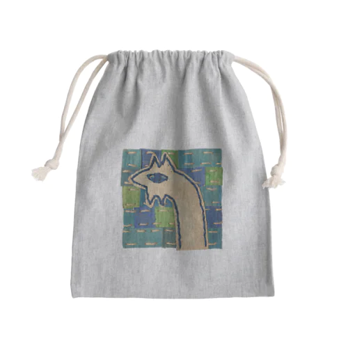 のびーるオオカミ Mini Drawstring Bag