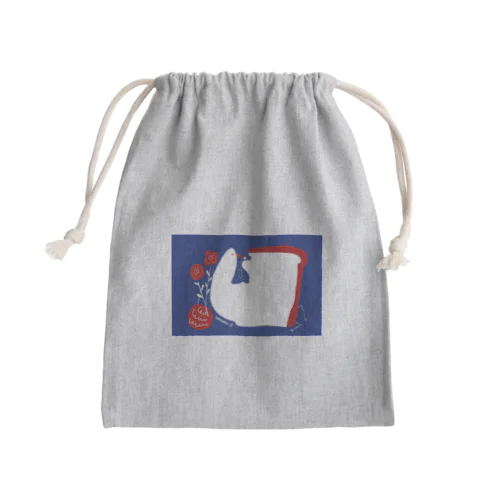 パンがすきすぎてパンになったとりさん Mini Drawstring Bag