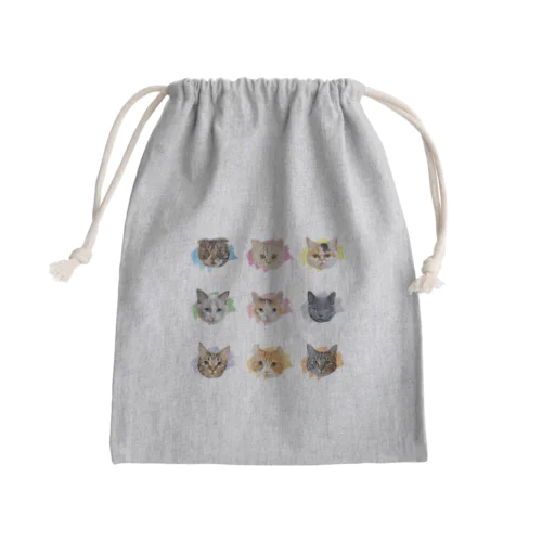 ひとり猫カフェにあにゃあ 全員集合 Mini Drawstring Bag