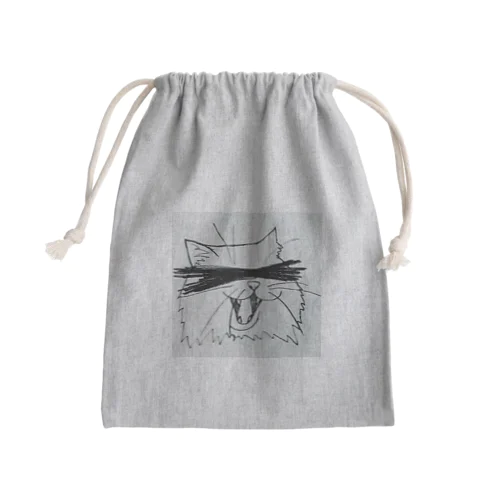 目線入り猫 Mini Drawstring Bag