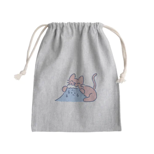 デカいねこと喰われるやま Mini Drawstring Bag