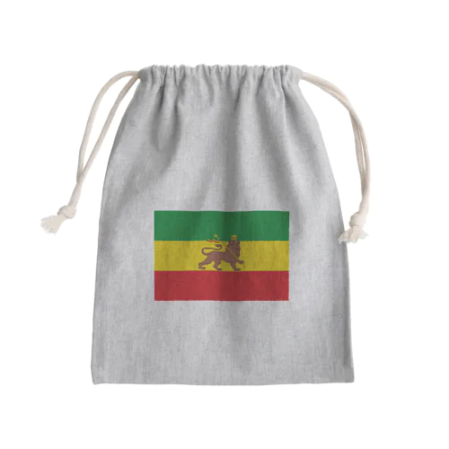 RASTAFARI LION FLAG-エチオピア帝国の国旗- Tシャツ きんちゃく