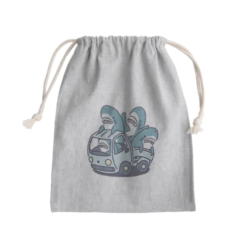 サメがたくさんトラックに Mini Drawstring Bag