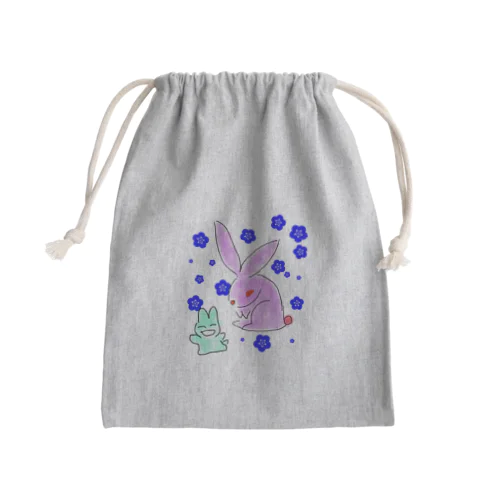 ピンクうさぎ Mini Drawstring Bag