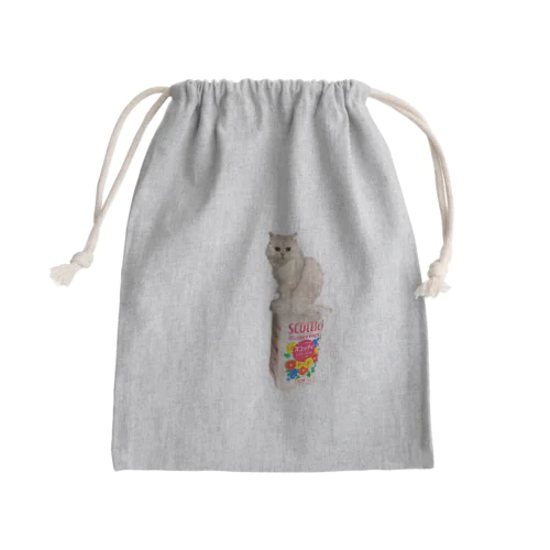 ねこトイレットペーパー Mini Drawstring Bag