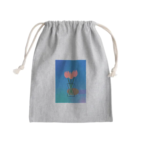 チューリップと花瓶(背景あり) Mini Drawstring Bag