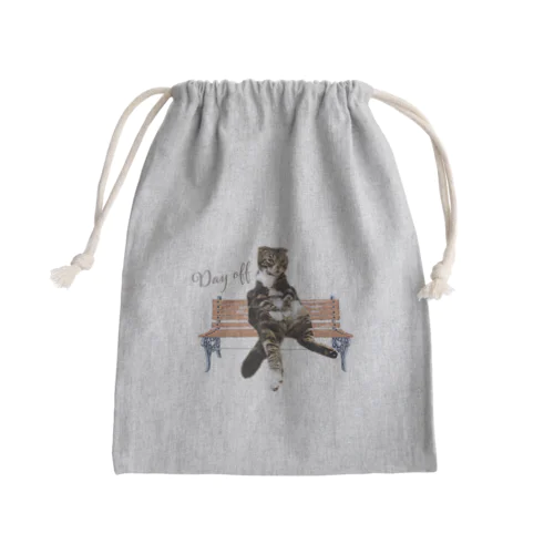 猫カフェにあにゃあ きくらげくんの休日 Mini Drawstring Bag