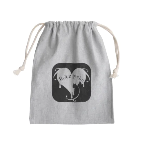 ラズ猫ロゴｰスクエア Mini Drawstring Bag