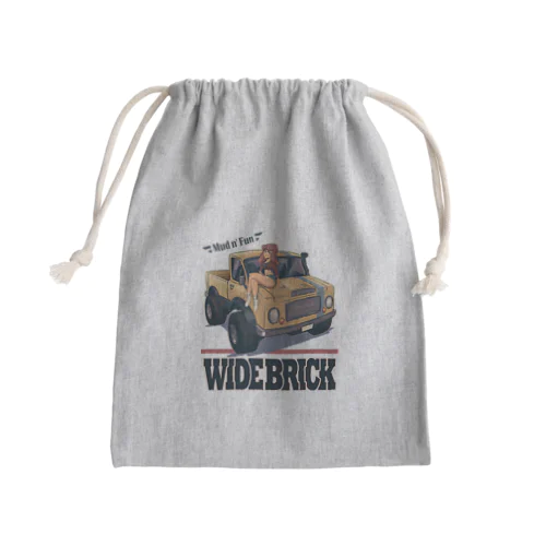 "WIDE BRICK" Mini Drawstring Bag