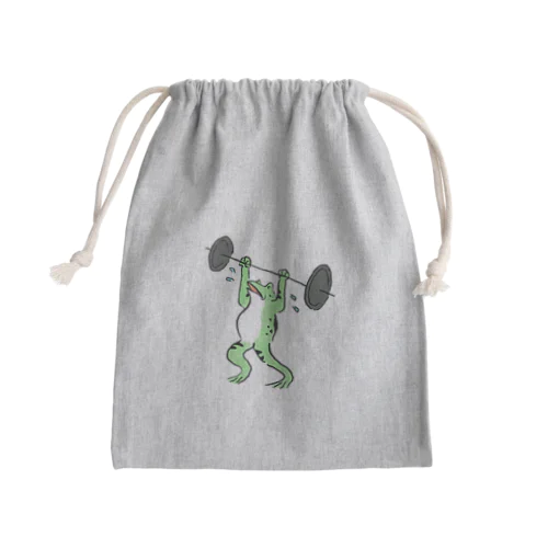 バーベル上げ。蛙ver. Mini Drawstring Bag