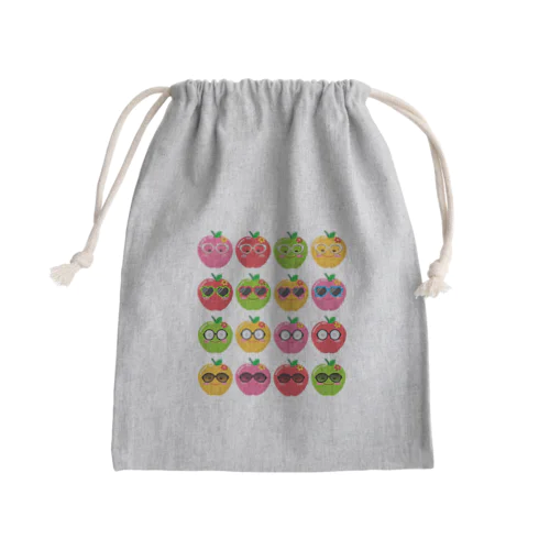 カラフルりんご♪ Mini Drawstring Bag