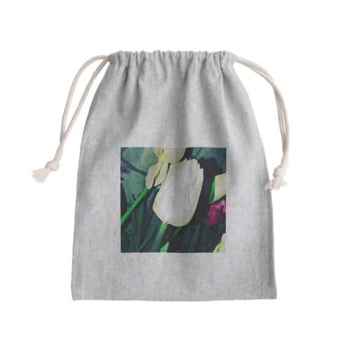 チューリップ　白 Mini Drawstring Bag