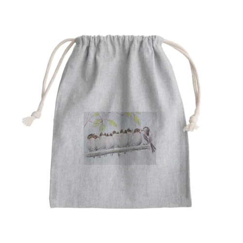 エナガダンゴ Mini Drawstring Bag