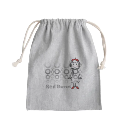 赤ベレーシリーズ / 線BK Mini Drawstring Bag