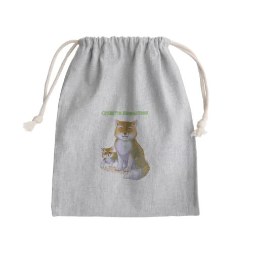 チベットスナギツネの親子 Mini Drawstring Bag