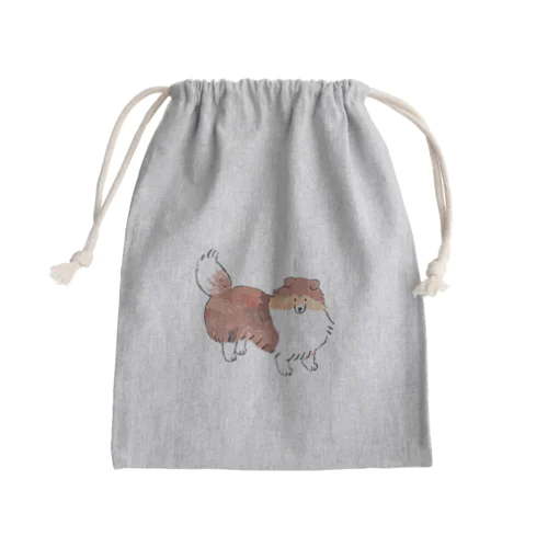 お散歩シェルティ Mini Drawstring Bag