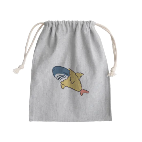 サメは海老天ごっこがお好き Mini Drawstring Bag