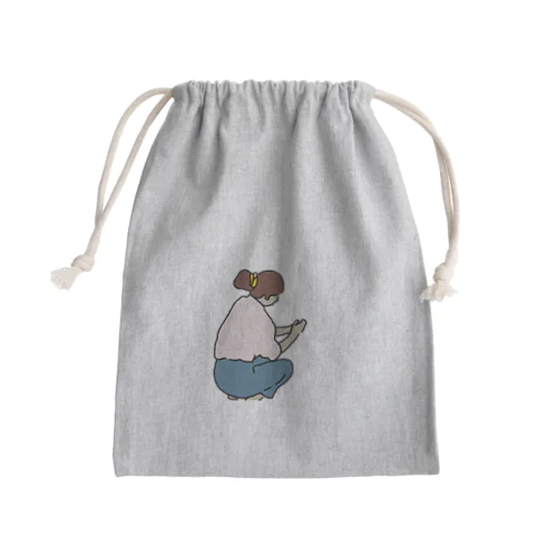 しゃがみガール Mini Drawstring Bag