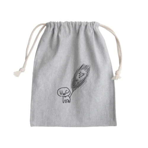 感情を殺して描いた犬くん Mini Drawstring Bag