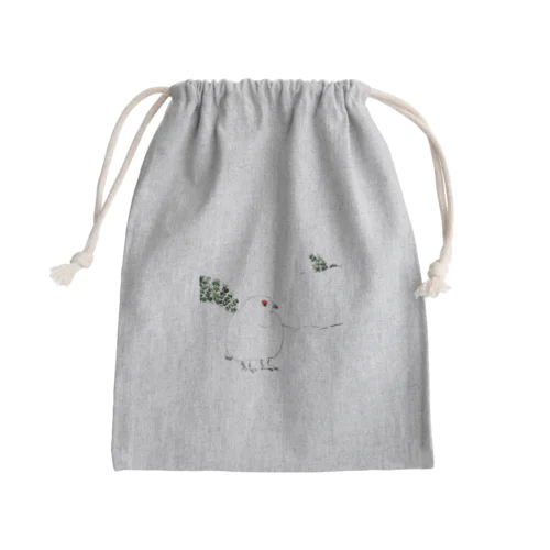 ライチョウさん。 Mini Drawstring Bag