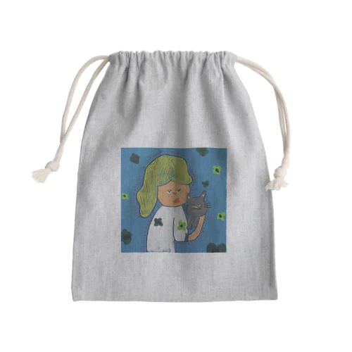 すまし顔な2人 Mini Drawstring Bag