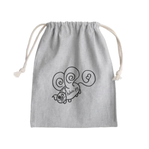 Angel pig Mini Drawstring Bag