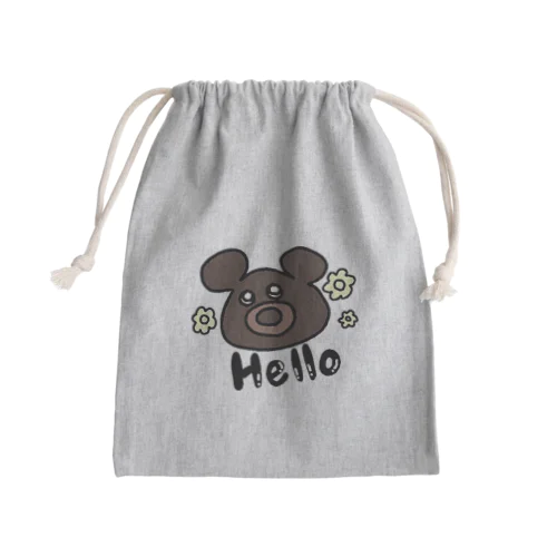 こんにちはくま Mini Drawstring Bag