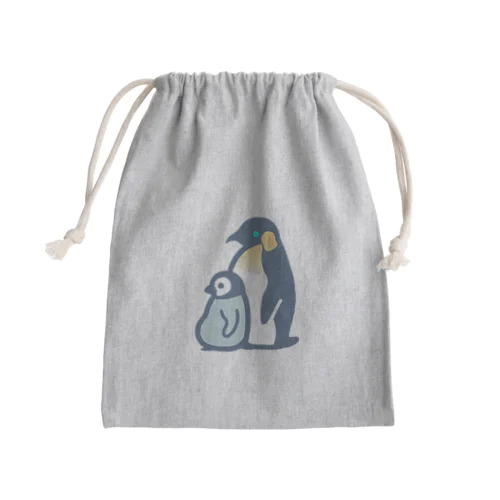 ぺんぎんのおやこ（カラー） Mini Drawstring Bag