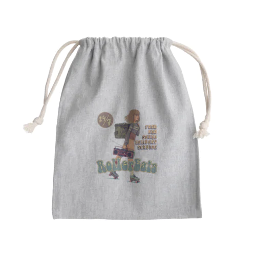 "ROLLER EATS" Mini Drawstring Bag