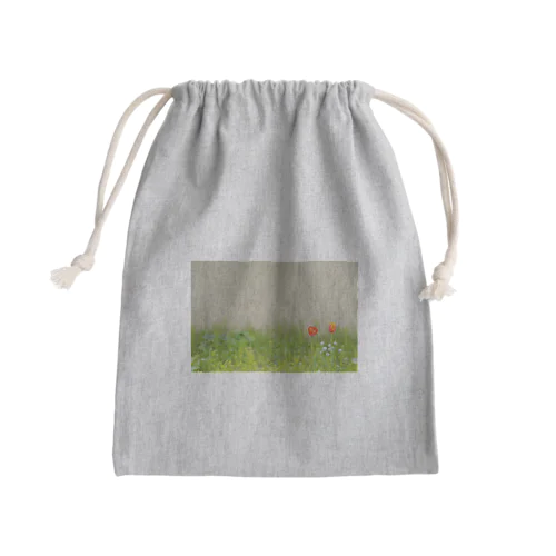 チューリップと壁 Mini Drawstring Bag