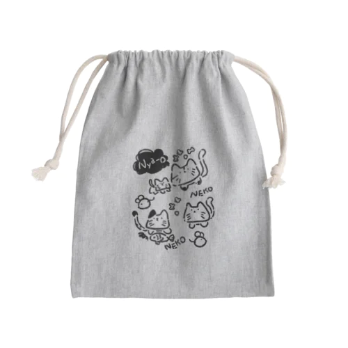 ねこちゃん Mini Drawstring Bag