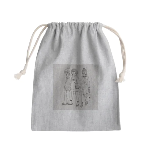 さんにんの女の子 Mini Drawstring Bag