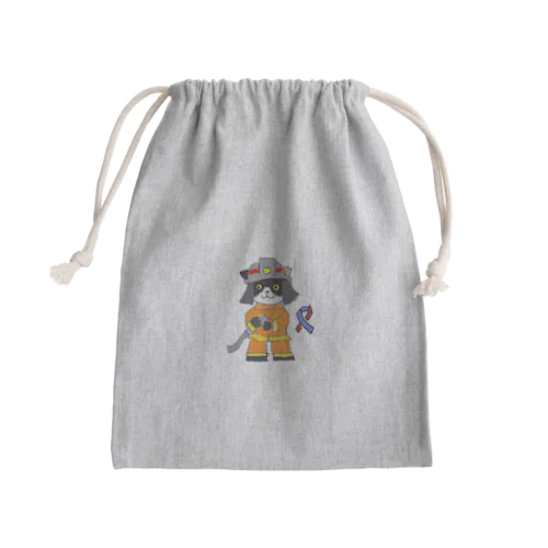 猫　国際消防士の日 Mini Drawstring Bag